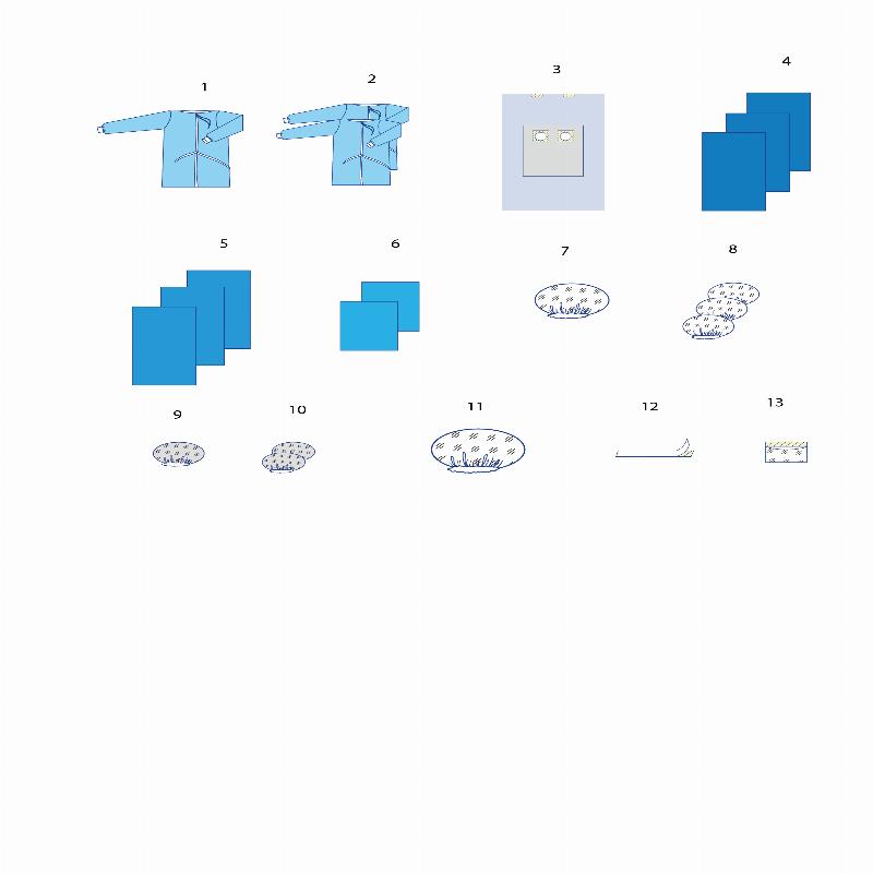 Комплект одягу та покриттів операційних для кардіологічних операцій коронарографія №7 Taipan-Pharm стерильний